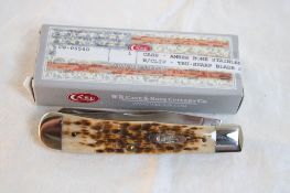 Case Amber Bone Handle Knife NIB