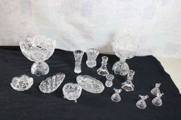Crystal Bowl, Candleholders, Compotes, & Other