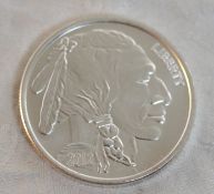 1 Oz. .999 Silver Round Indian/Buffalo