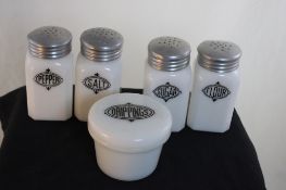 Hazel Atlas Hoosier/Range Set White Milk Glass