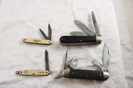 4 Pocket Knives 2 Colonial, Hammer Brand,