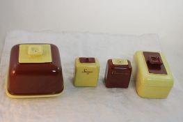 Retro Brown/Yellow Ceramic Kitchen Set