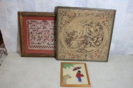 1855 Alphabet Sampler, Mary Austin Folk Art, Plus
