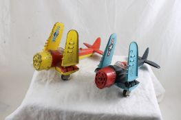 2 Hubley Toy Fighter Planes 8 1/2