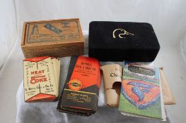 Postcards, Pocket Ledgers, Golf Balls, Codfish Box