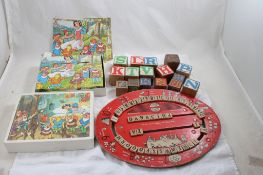 Richmond Spelling Board, Wood Blocks, Snow White