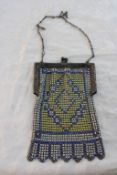 1920's Whiting Davis Enamel Mesh Flapper Purse