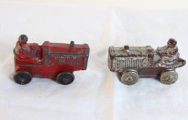 2 Cast Metal Miniature Tractors 2 3/4