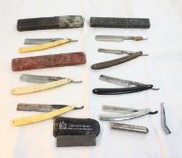 7 Straight Razors, Carborundum Sharpening Stone