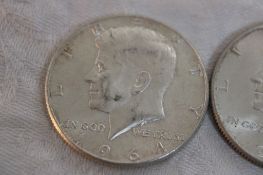 3 1964 Kennedy Silver Half Dollars