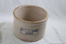 Beaver Ridge Dairy Advertising Stoneware Crock