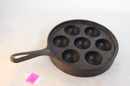 Cast Iron Abelskever Pan with Recipe Card