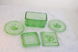 Lot of Vaseline Uranium Glass Lids (5)