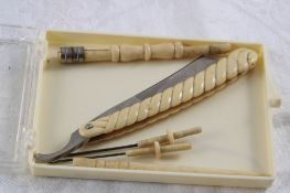 Miniature Bone Columbia Straight Razor 4