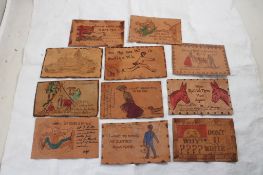 11 Antique Leather Postcards