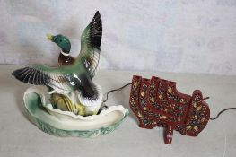 1950s Lane & Co. Duck TV Lamp, Candle Holder
