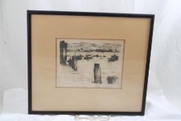 1927 Armin Hansen Etching & Dry Point Wave Paper