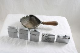 5 Lighters & Skillet Figural Ashtray
