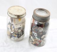 2 Jars of Vintage Buttons - Improve GEM Fruit Jar