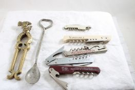 Brass Nutcracker, Adv. Opener Spoon, Corkscrews