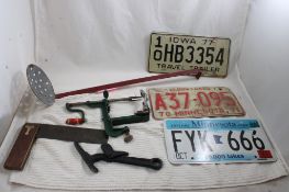 License Plates, Apple Peeler, Square, Ice Scoop