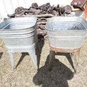 2 Vintage wash tubs on stands