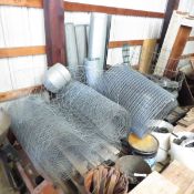 Chicken wire, sheet metal, plastic hose
