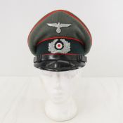 WWII German Wehrmacht's Artillery Visor Hat