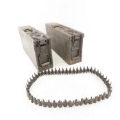 2 MG36-42 Ammunition cans with ammo belts