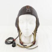 WWII German Luftwaffe Flight Crew Leather Cap