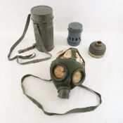 WWII German M30 Gas Mask, Canister, Bag & More