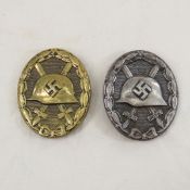 2 WWII German Wound Badges