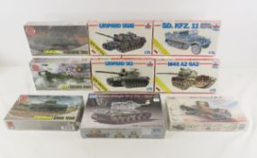 9 Army Tank Model Kits, Most Sealed, German & More