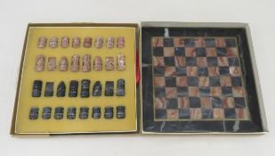 Vintage Marble Chess Set in Box, Unmarked