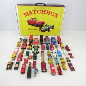 Over 40 Vintage Die Cast Vehicles & Matchbox Case