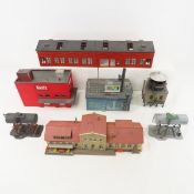 7 HO Scale Built Model Buildings
