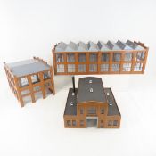 3 HO Scale Built Model Buildings