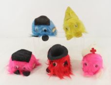 5 Vintage Furple Plush Figures