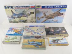 8 Military Airplane Model Kits In Boxes, Sealed