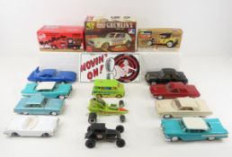 11 Vintage Plastic & Metal Die Cast Cars & More
