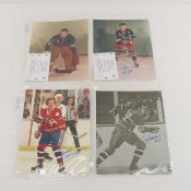 4 Hockey Photos with Autographs- Gump Worsley