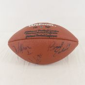 Football signed by Brad Johnson, Warren Moon