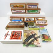 8 HO Tyco Train Cars, Track, Transformer & More