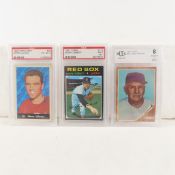 3 Graded sports cards, 1962 Casey Stengel BCCG 8