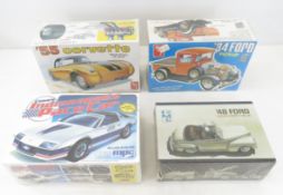 4 Sealed Car Model Kits, AMT, IMC & more