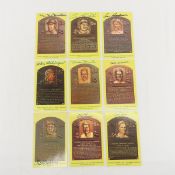 9 Autographed HOF Gold Plaque Postcards