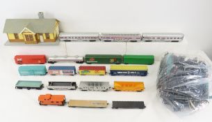 18 Vintage Train Cars, Track, Tyco & More