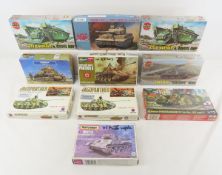 10 Military Army Tank Model Kits, Mostly German