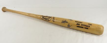 Jose Offerman Twins game used bat - autographed