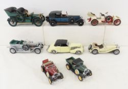 6 Franklin Mint & 2 National Motor Museum Cars
